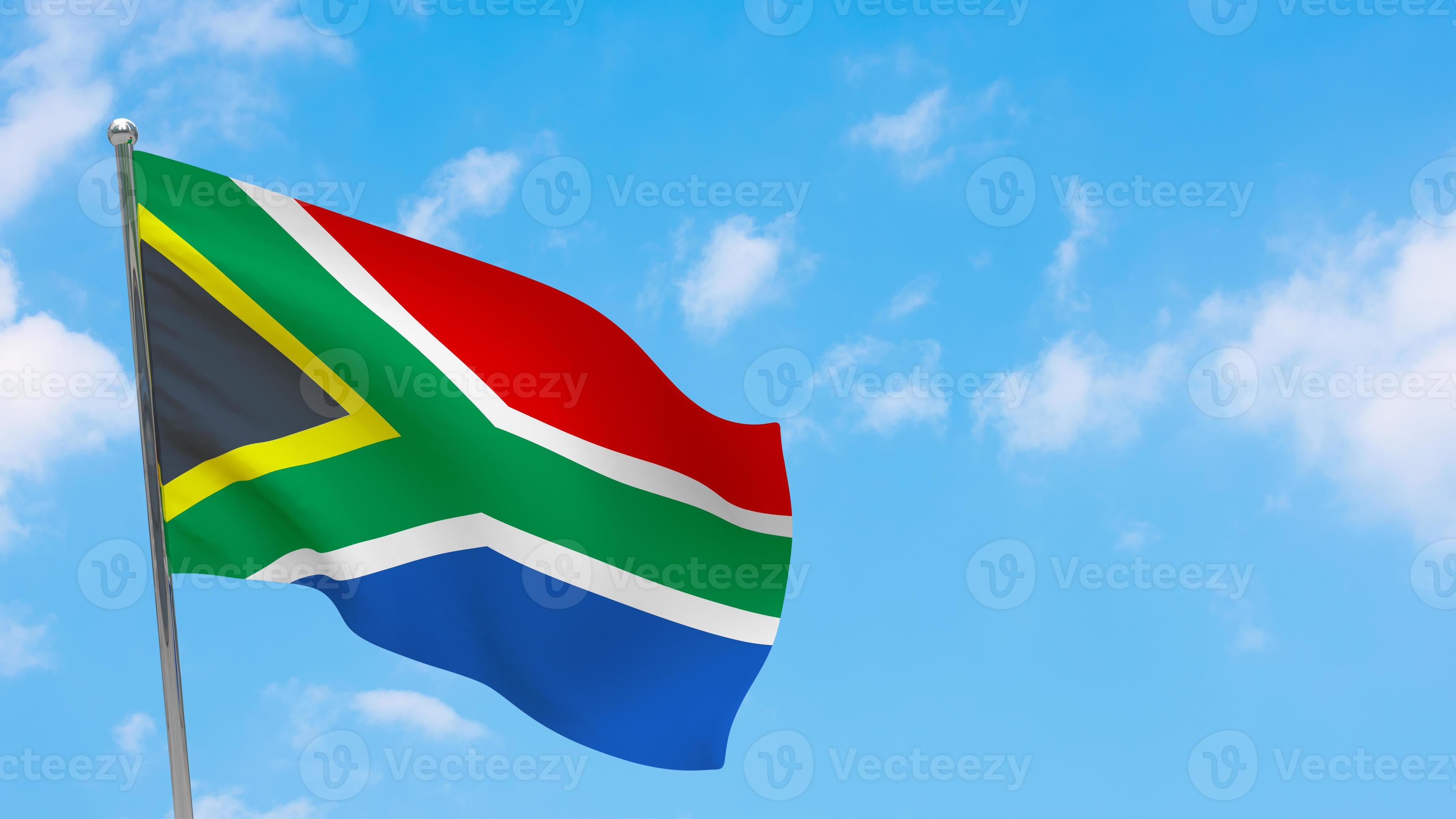 Drapeau Afrique du Sud / South Africa Flag Stock Photo