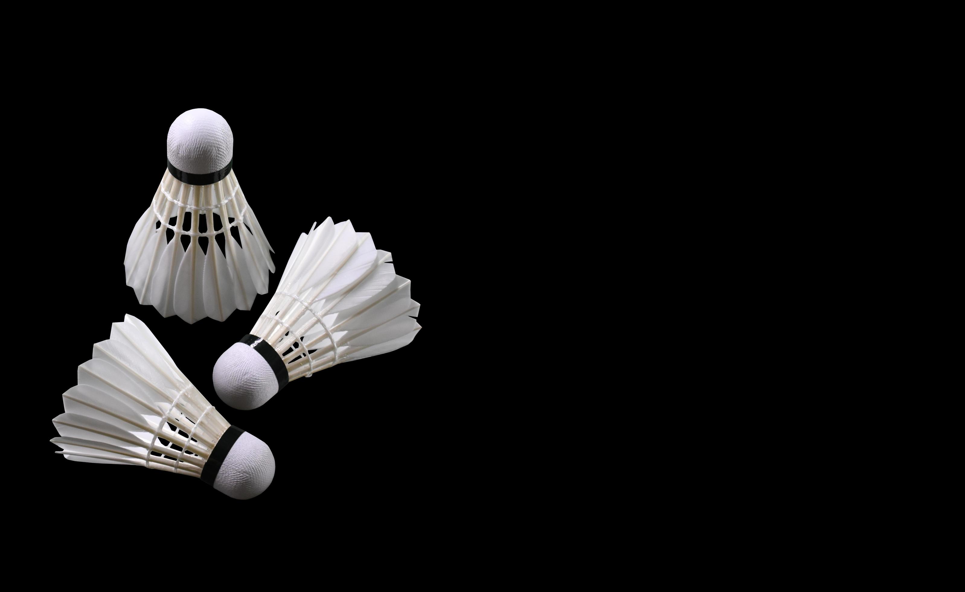 volants de plumes de badminton isolés avec chemins de détourage