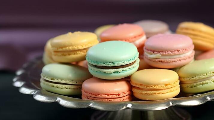 empiler de macarons, macarons sur métal plaque. 25937244 Photo de stock  chez Vecteezy