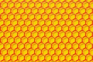 Illustration 3d d'un nid d'abeille monochrome orange en nid d'abeille pour le miel. modèle de formes hexagonales géométriques simples, fond de mosaïque. concept de nid d'abeilles, ruche photo