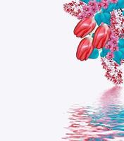 branche de fleurs printanières lumineuses et colorées photo