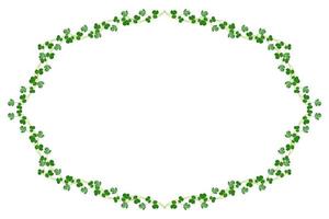 feuilles de trèfle vert isolés sur fond blanc. le jour de la saint patrick photo