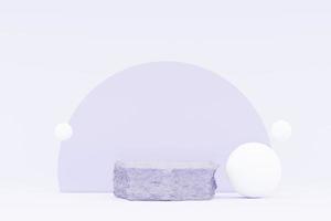rendu 3d fond minimal violet pastel avec podium. plate-forme de scène violette pour la présentation et la publicité de produits cosmétiques. scène de studio avec socle de vitrine au design épuré. photo