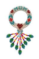 Guirlande colorée perles de cristal style thai isolé sur fond blanc photo