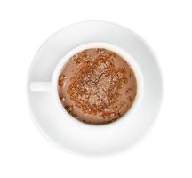 Chocolat chaud avec une tasse de café isolé sur fond blanc, inclure un tracé de détourage photo