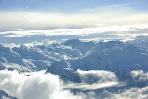 coucher de soleil neige montagne photo