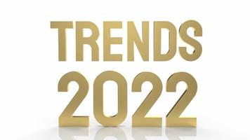 tendances 2022 texte pour le concept de plan d'affaires rendu 3d photo