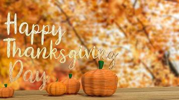 citrouille en automne pour le rendu 3d du concept de thanksgiving photo