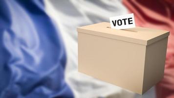 la boîte et la carte de vote pour l'élection présidentielle française rendu 3d photo