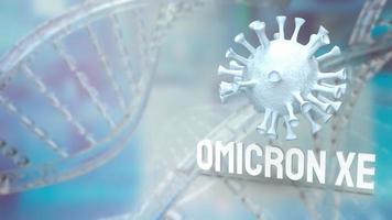 le virus omicron xe pour les épidémies ou le rendu 3d du concept médical photo