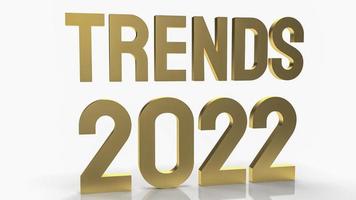 tendances 2022 texte pour le concept de plan d'affaires rendu 3d photo