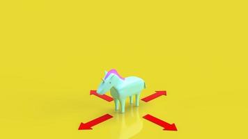 la licorne et la flèche pour le rendu 3d du concept d'entreprise photo