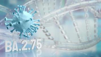 le coronavirus ba.2.75 pour le rendu 3d d'une épidémie ou d'un concept médical photo