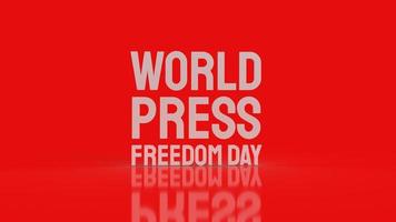 le texte blanc de la journée mondiale de la liberté de la presse pour le rendu 3d du contenu des vacances photo