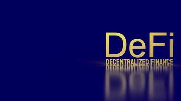 defi agriculture mot d'or sur fond bleu pour le rendu 3d du concept d'entreprise de crypto-monnaie photo