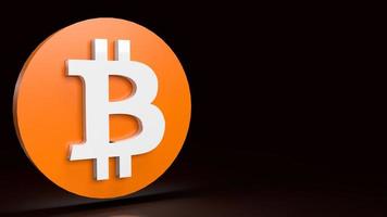 le symbole bitcoin pour la crypto-monnaie ou le rendu 3d du concept d'entreprise photo