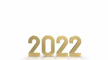 l'or 2022 sur fond blanc pour le rendu 3d du contenu de bonne année photo