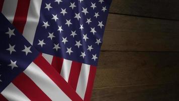 le drapeau des états-unis d'amérique sur bois pour le rendu 3d du concept de la fête de l'indépendance photo