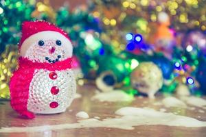 décoration de noël sur table en bois. photo