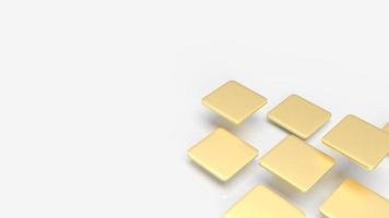les plaques d'or volent sur fond blanc pour un rendu 3d abstrait. photo