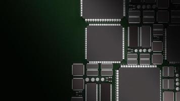 le pcb ou la carte de circuit imprimé pour le rendu 3d du contenu technologique photo