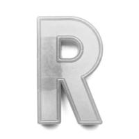 lettre majuscule magnétique r en noir et blanc photo