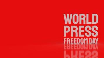 le texte blanc de la journée mondiale de la liberté de la presse pour le rendu 3d du contenu des vacances photo