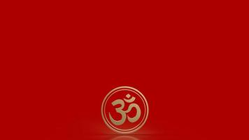 l'hindou ohm ou om gold pour la religion concept rendu 3d photo
