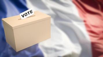 la boîte et la carte de vote pour l'élection présidentielle française rendu 3d photo