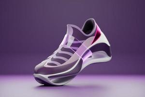 Sneaker violet rendu 3d premium sur un fond monochrone photo