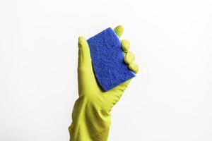 éponge de nettoyage bleue photo