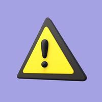 icône de panneau d'avertissement 3d stylisé photo