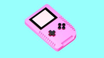 Gameboy rétro rose isométrique 3d photo