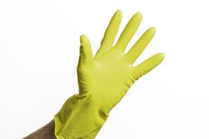 gants de nettoyage jaunes photo