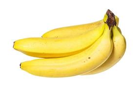 Régime de bananes jaunes mûres isolé sur blanc photo