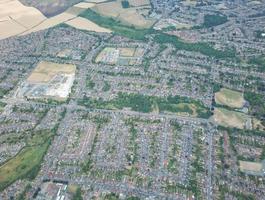 Vue panoramique aérienne à angle élevé de la ville de Luton en Angleterre Royaume-Uni photo