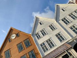 Bryggen maisons traditionnelles en bois à Bergen Norvège photo