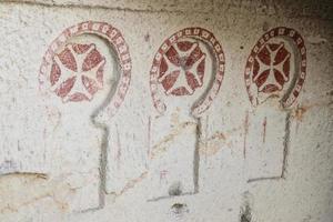 Peintures anciennes dans une église rupestre, Cappadoce, Turquie photo