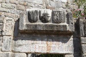 symboles de chevalier dans le château de bodrum photo