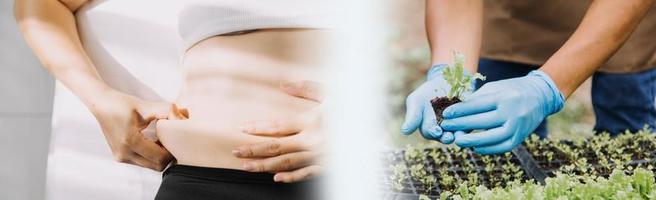 jeune femme en bonne santé avec des fruits. photo