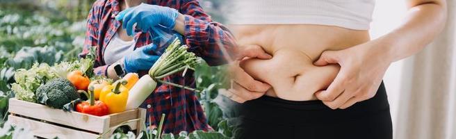 jeune femme en bonne santé avec des fruits. photo