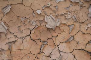 sécheresse et saison estivale, paysage chaud. image en gros plan d'une terre sèche fissurée. photo