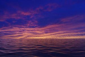 paysage marin avec un beau coucher de soleil sur la mer photo