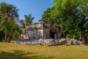 Ruines mayas de playacar dans le parc forestier de playa del carmen, yucatan, mexique photo