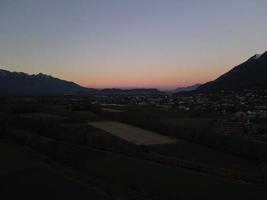 coucher de soleil vu du drone photo