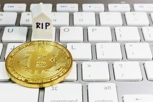 la fin de la crypto-monnaie de l'image de contenu d'entreprise bitcoin se bouchent. photo