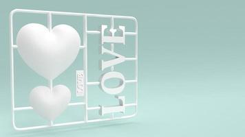 kit plastique d'amour rendu 3d pour le concept d'amour. photo