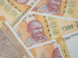 vue de dessus des billets de banque indiens pour le contenu commercial. photo