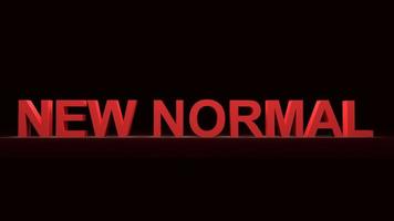 texte rouge nouveau normal sur fond noir rendu 3d. photo