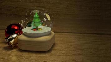 boule de verre de noël rendu 3d pour la célébration du concept de noël. photo